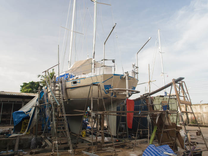 s/v Esper in the boat yard